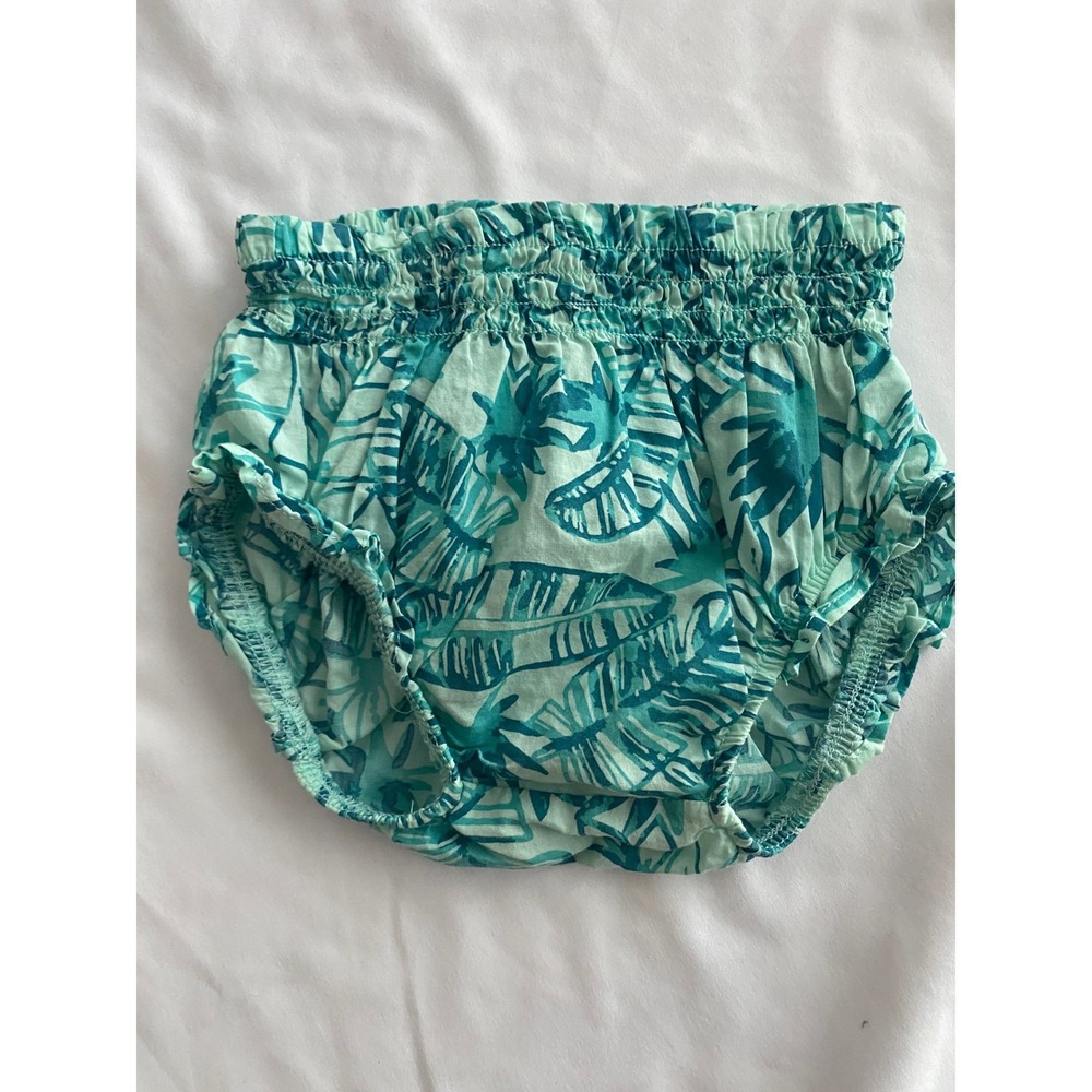 Carter's Baby Girl Tropical Palm Leaf Print Bloomers Size 18M Teal Green